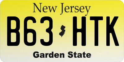 NJ license plate B63HTK