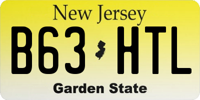 NJ license plate B63HTL