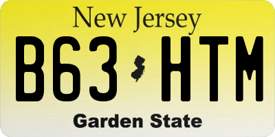 NJ license plate B63HTM