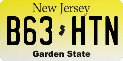 NJ license plate B63HTN