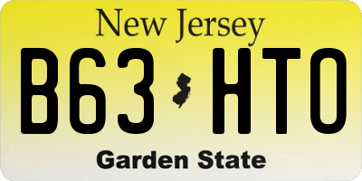 NJ license plate B63HTO