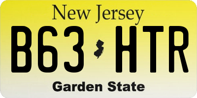 NJ license plate B63HTR