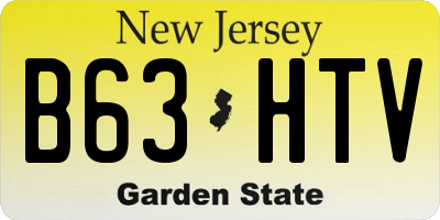 NJ license plate B63HTV