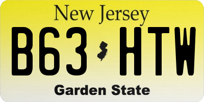 NJ license plate B63HTW