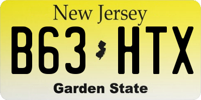 NJ license plate B63HTX