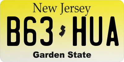 NJ license plate B63HUA