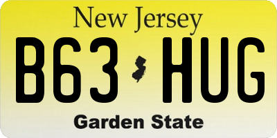 NJ license plate B63HUG