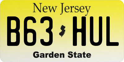 NJ license plate B63HUL