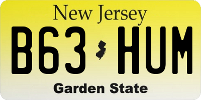 NJ license plate B63HUM