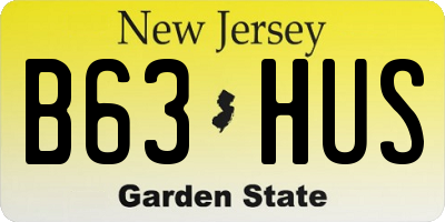 NJ license plate B63HUS
