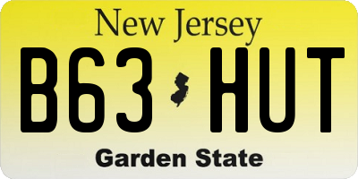 NJ license plate B63HUT