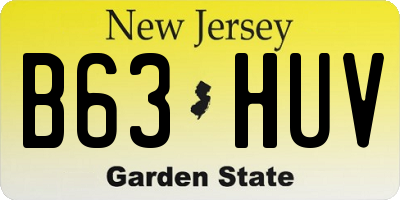 NJ license plate B63HUV