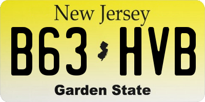 NJ license plate B63HVB