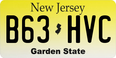 NJ license plate B63HVC
