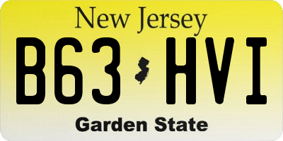 NJ license plate B63HVI