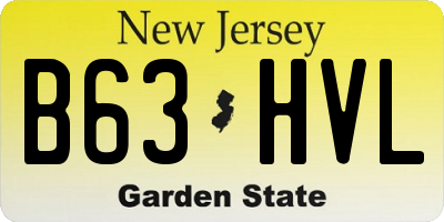 NJ license plate B63HVL