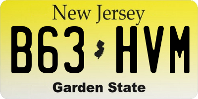 NJ license plate B63HVM