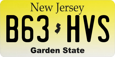 NJ license plate B63HVS