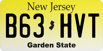 NJ license plate B63HVT