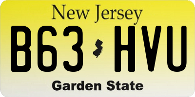 NJ license plate B63HVU
