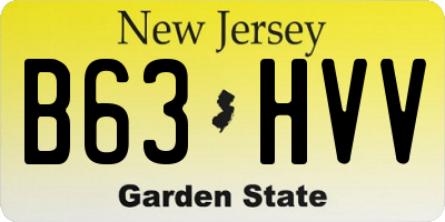 NJ license plate B63HVV