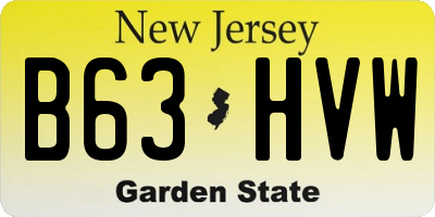 NJ license plate B63HVW