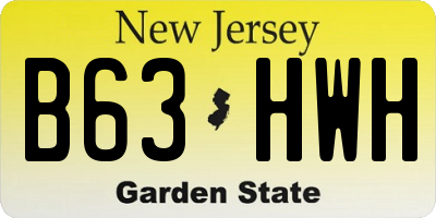 NJ license plate B63HWH