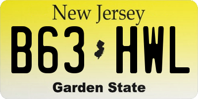 NJ license plate B63HWL