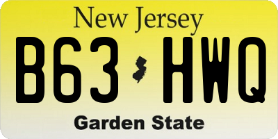 NJ license plate B63HWQ