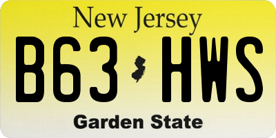 NJ license plate B63HWS