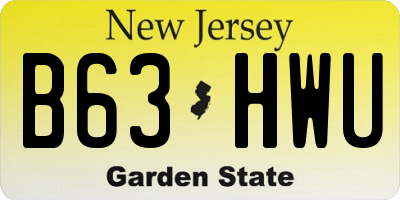 NJ license plate B63HWU