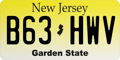 NJ license plate B63HWV