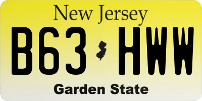 NJ license plate B63HWW