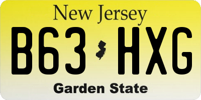 NJ license plate B63HXG