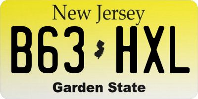 NJ license plate B63HXL