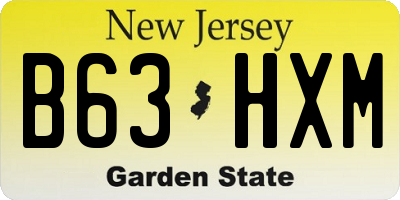NJ license plate B63HXM