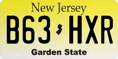 NJ license plate B63HXR