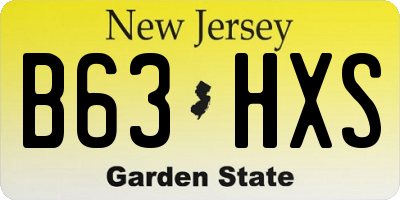 NJ license plate B63HXS
