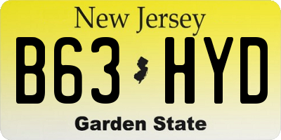 NJ license plate B63HYD