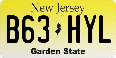 NJ license plate B63HYL