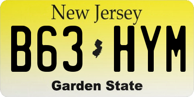 NJ license plate B63HYM
