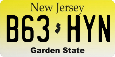 NJ license plate B63HYN