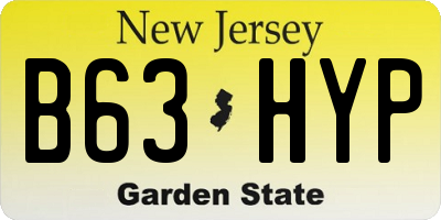 NJ license plate B63HYP