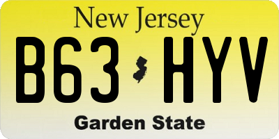 NJ license plate B63HYV