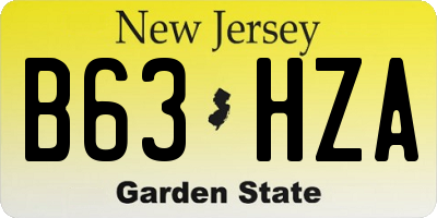 NJ license plate B63HZA