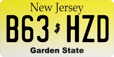NJ license plate B63HZD