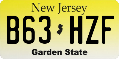 NJ license plate B63HZF