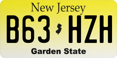 NJ license plate B63HZH