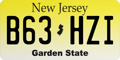 NJ license plate B63HZI