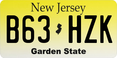 NJ license plate B63HZK